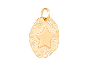 Sterling Silver Vermeil Sun and Star Pendant in 14K Gold Micron, (SP-5916)