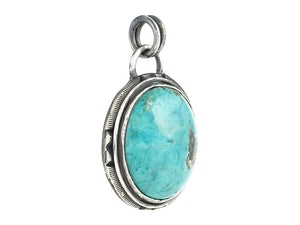 Sterling Silver Natural Turquoise Artisan Pendant, (SP-5986)