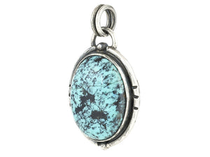 Sterling Silver Natural Turquoise Artisan Pendant, (SP-5984)