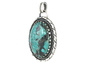 Sterling Silver Natural Turquoise Artisan Pendant, (SP-5974)