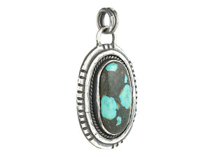 Sterling Silver Natural Turquoise Artisan Pendant, (SP-5967)