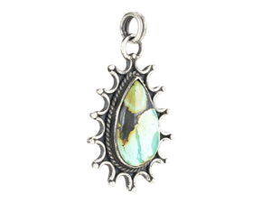 Sterling Silver Natural Turquoise Artisan Pendant, (SP-5985)