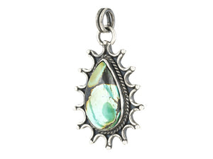 Sterling Silver Natural Turquoise Artisan Pendant, (SP-5985)
