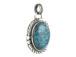 Sterling Silver Natural Turquoise Artisan Pendant, (SP-5968)