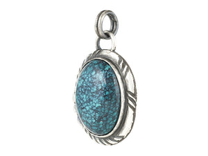Sterling Silver Natural Turquoise Artisan Pendant, (SP-5968)
