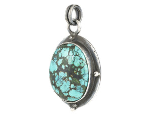 Sterling Silver Natural Turquoise Artisan Pendant, (SP-5965)
