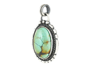Sterling Silver Natural Turquoise Artisan Pendant (SP-5958)