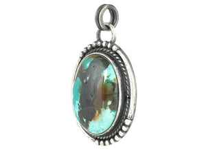 Sterling Silver Natural Turquoise Artisan Pendant, (SP-5979)