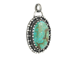 Sterling Silver Natural Turquoise Artisan Pendant, (SP-5960)