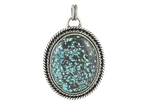 Sterling Silver Natural Turquoise Artisan Pendant, (SP-5961)