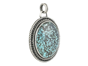 Sterling Silver Natural Turquoise Artisan Pendant, (SP-5961)