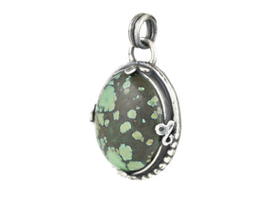 Sterling Silver Natural Turquoise Artisan Pendant, (SP-5971)