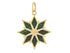14k Solid Gold & Diamond & Malachite Starburst Pendant,  (14K-DP-179)