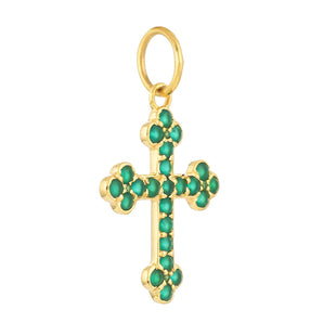 14k Solid Gold & Emerald Pendant, (14K-DP-143)