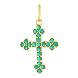 14k Solid Gold & Emerald Pendant, (14K-DP-143)