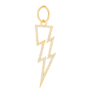 14k Solid Gold & Diamond Thunderbolt Pendant,  (14K-DP-159)