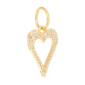 14k Solid Gold & Diamond Elongated Heart Pendant,  (14K-DP-151)