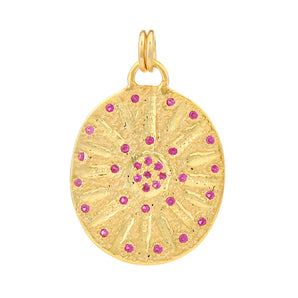 Pave Diamond & Ruby Pendant, (DPM-1355)