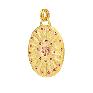 Pave Diamond & Ruby Pendant, (DPM-1355)