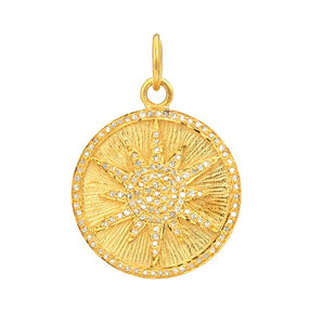 Pave Diamond Fluted North Star Pendant, (DPM-1350)