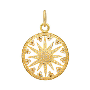 Pave Diamond Starburst Pendant, (DPM-1352)