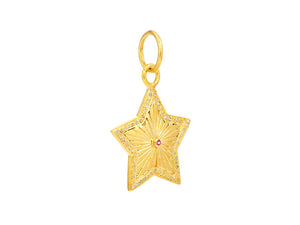 Pave Diamond Fluted Star Pendant, (DPM-1376)