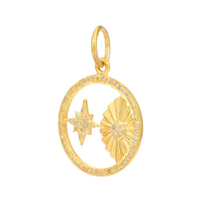 Pave Diamond North Star Pendant, (DPM-1363)