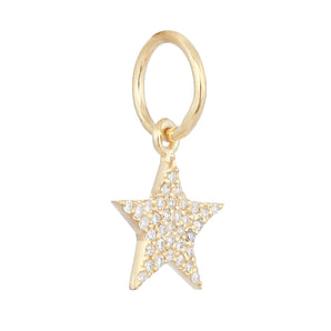 14k Solid Gold & Diamond Star Pendant,  (14K-DP-196)