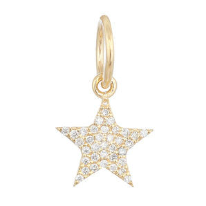 14k Solid Gold & Diamond Star Pendant,  (14K-DP-196)