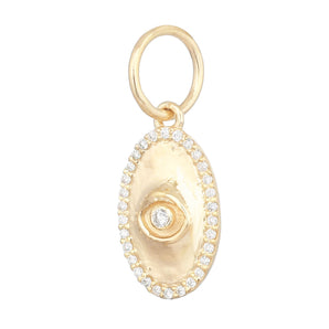 14k Solid Gold & Diamond Evil Eye Pendant,  (14K-DP-195)