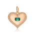 14K Solid Gold Pave Diamond & Emerald Heart Pendant,  (14K-DP-111)