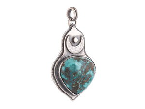 Sterling Silver Turquoise Handcrafted Artisan Pendant, (SP-5860)