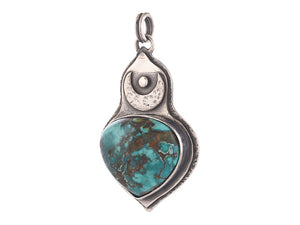 Sterling Silver Turquoise Handcrafted Artisan Pendant, (SP-5860)