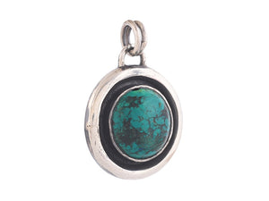 Sterling Silver Turquoise Handcrafted Artisan Pendant, (SP-5861)