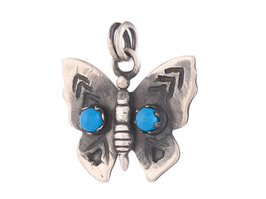Sterling Silver Turquoise Butterfly Pendant, (SP-5863)