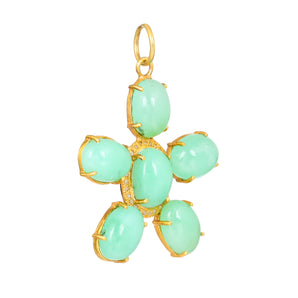 Pave Diamond & Chrysoprase Flower Pendant, (DPL-2605)