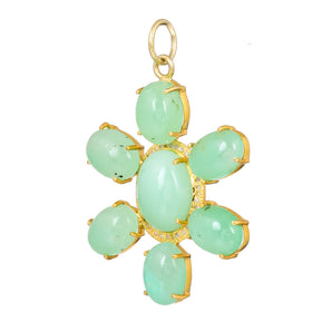 Pave Diamond & Chrysoprase Flower Pendant, (DPL-2603)