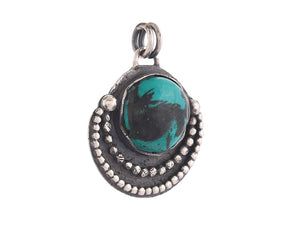 Sterling Silver Turquoise Handcrafted Artisan Pendant, (SP-5853)