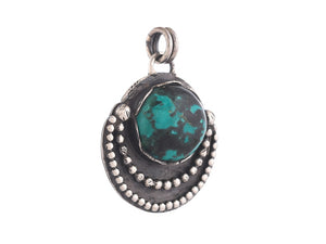 Sterling Silver Turquoise Handcrafted Artisan Pendant, (SP-5853)