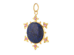 Sterling Silver & Lapis with Ruby Pendant, (DPL-2578)