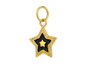 Pave Diamond Enamel Star Pendant, (DPS-220)