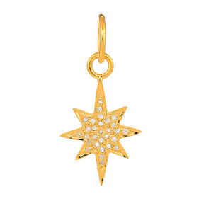 Pave Diamond Elongated Star Pendant, (DPS-221)