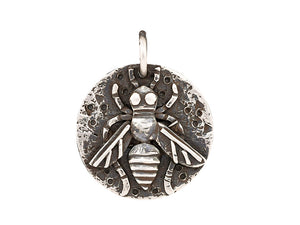 Sterling Silver Handcrafted Bee Pendant, (AF-563)