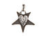 Sterling Silver Handcrafted Star Heart Pendant, (AF-561)