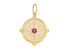 14k Solid Gold & Diamond Ruby Sun Pendant, (14K-DP-124)