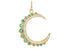 14k Solid Gold & Emerald Crescent Moon Pendant,  (14K-DP-128)