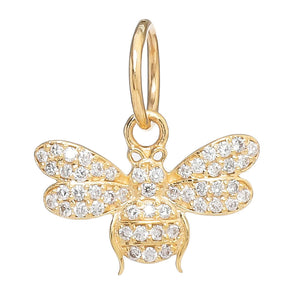 14k Solid Gold & Diamond Butterfly Charm, (14K-DCH-893)