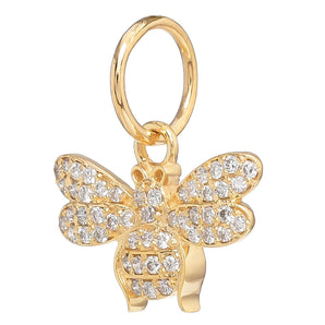 14k Solid Gold & Diamond Butterfly Charm, (14K-DCH-893)