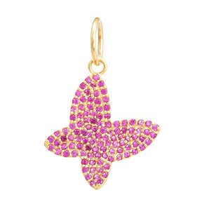 14k Solid Gold & Ruby Butterfly  Pendant,  (14K-DP-131)