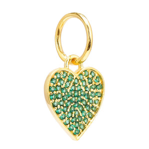 14k Solid Gold Baby Heart Charm, In, Diamond, Emerald, Ruby & Sapphire (14K-DCH-891)